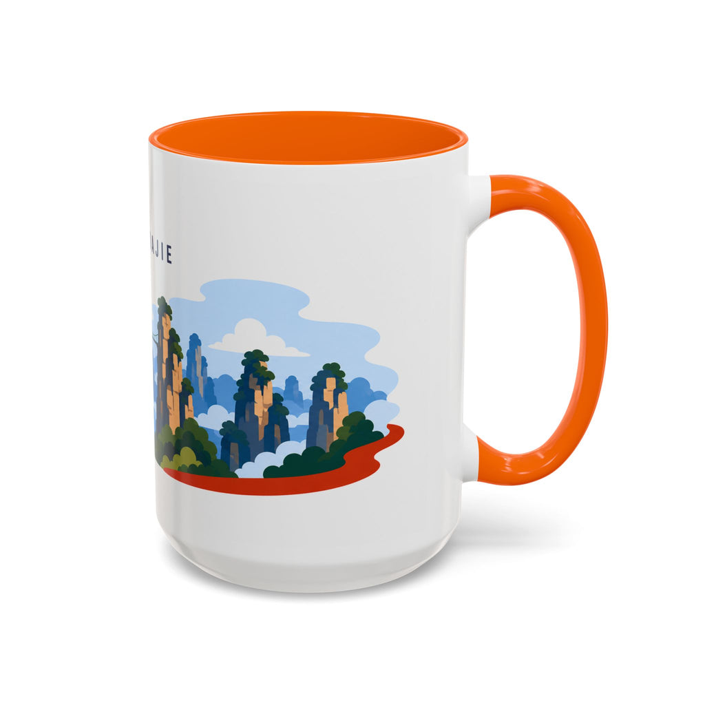 Zhangjiajie Coffee Mug | Travel Destination Souvenir Gift | Accent Color Ceramic 11oz 15oz