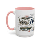 Acadia Coffee Mug | National Park Hiking Coastal Gift | Accent Color Ceramic 11oz 15oz