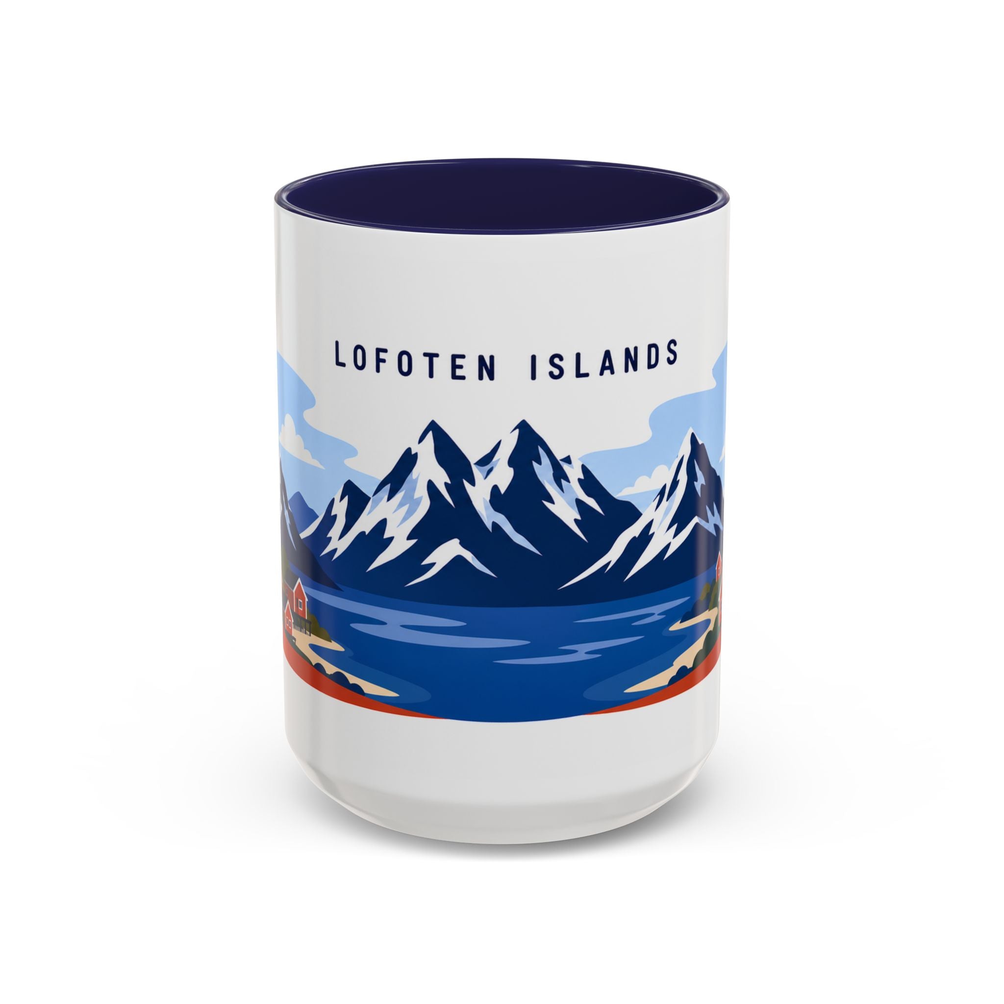 Lofoten Islands Coffee Mug | Travel Destination Souvenir Gift | Accent Color Ceramic 11oz 15oz