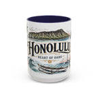 Honolulu Coffee Mug | United States Travel Souvenir | Vintage Illustrated City Gift | 11 oz 15 oz Accent Mug