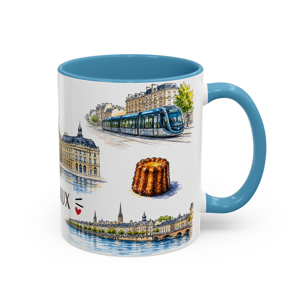 Bordeaux Illustrated Travel Mug | City Souvenir Accent Coffee Mug | 11oz 15oz Ceramic Cup