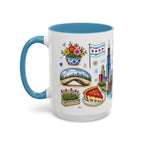Chicago Illustrated Travel Mug | City Souvenir Accent Coffee Mug | 11oz 15oz Ceramic Cup