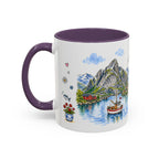 Reine Illustrated Travel Mug | Norway Souvenir Accent Coffee Mug | 11oz 15oz Ceramic Cup