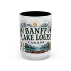 Banff Lake Louise Coffee Mug | Travel Destination Souvenir Gift | Accent Color Ceramic 11oz 15oz