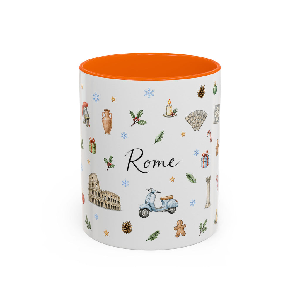 Rome Christmas Mug | Watercolor City Souvenir | Ceramic Coffee Cup