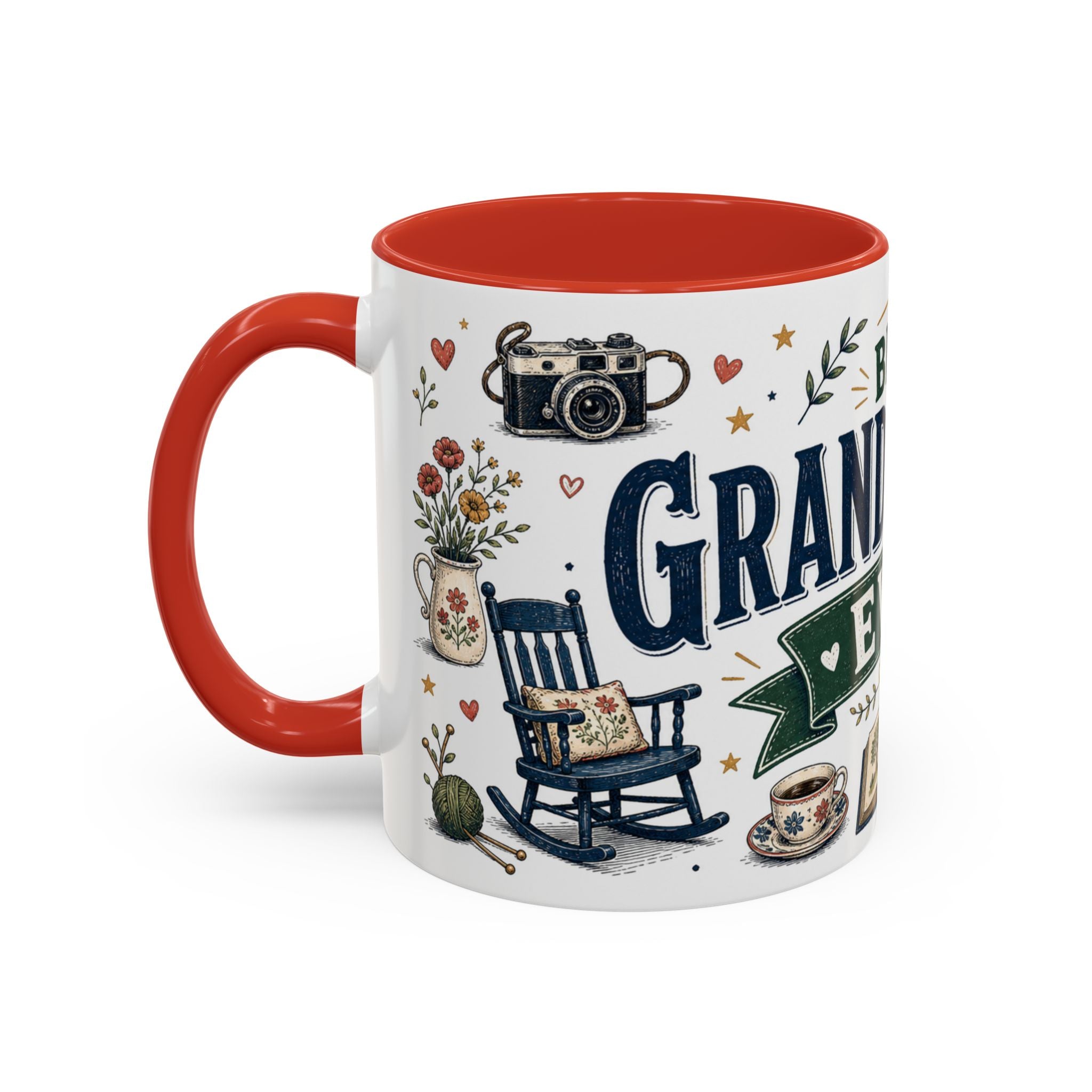 Best Grandparents Ever Coffee Mug | Gift From Grandkids | Accent Color Ceramic 11oz 15oz