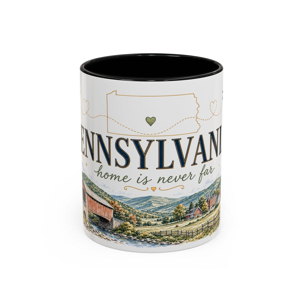 Pennsylvania Home State Mug | Moving Away Gift | Long Distance Friendship Coffee Cup | 11oz 15oz Accent Mug