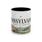 Pennsylvania Home State Mug | Moving Away Gift | Long Distance Friendship Coffee Cup | 11oz 15oz Accent Mug