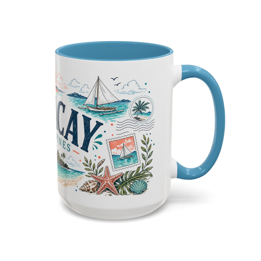 Boracay Coffee Mug | Travel Destination Souvenir Gift | Accent Color Ceramic 11oz 15oz