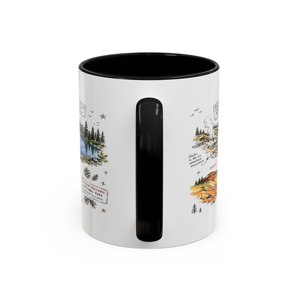 Lassen Volcanic National Park Coffee Mug | California Volcano Geothermal Hiking Gift | Accent Color Ceramic 11oz 15oz