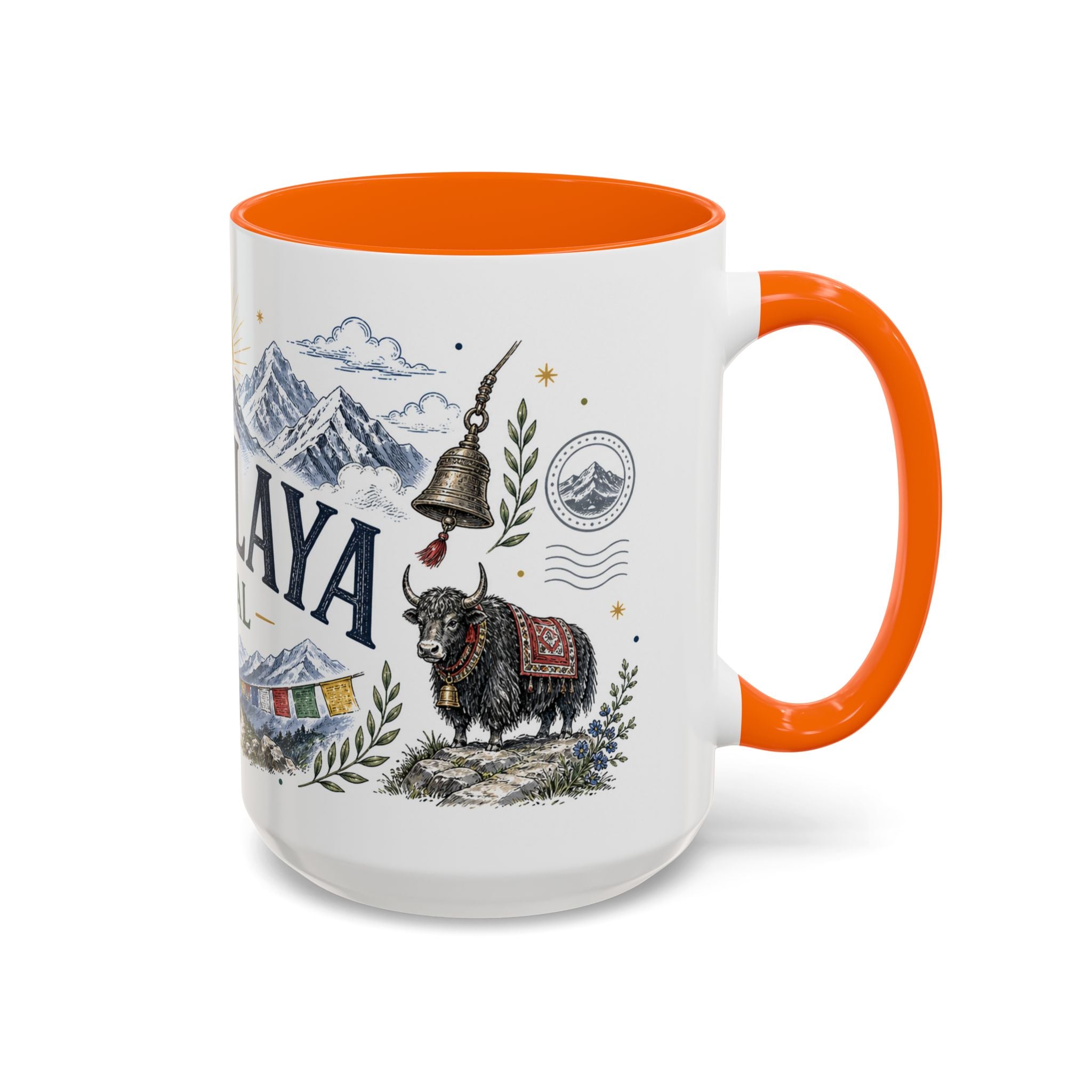 Himalaya Coffee Mug | Travel Destination Souvenir Gift | Accent Color Ceramic 11oz 15oz