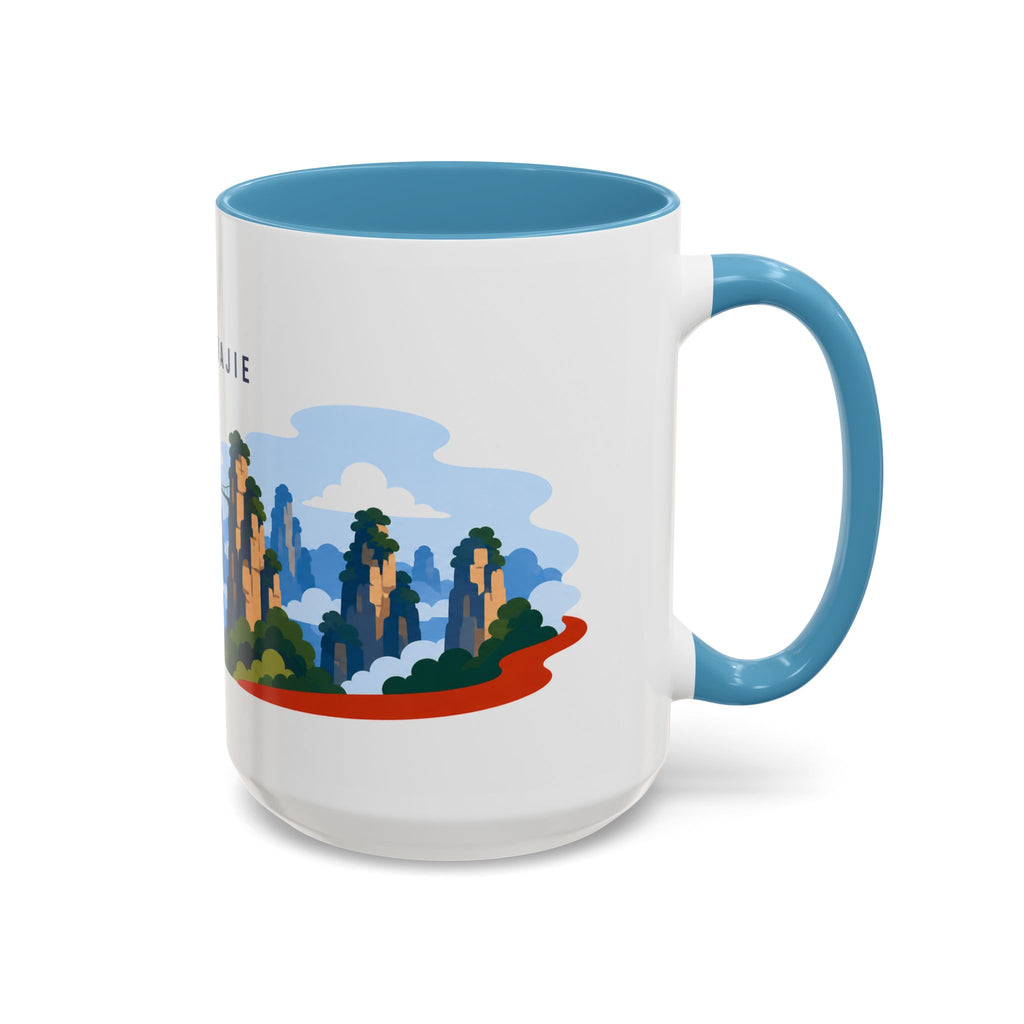 Zhangjiajie Coffee Mug | Travel Destination Souvenir Gift | Accent Color Ceramic 11oz 15oz