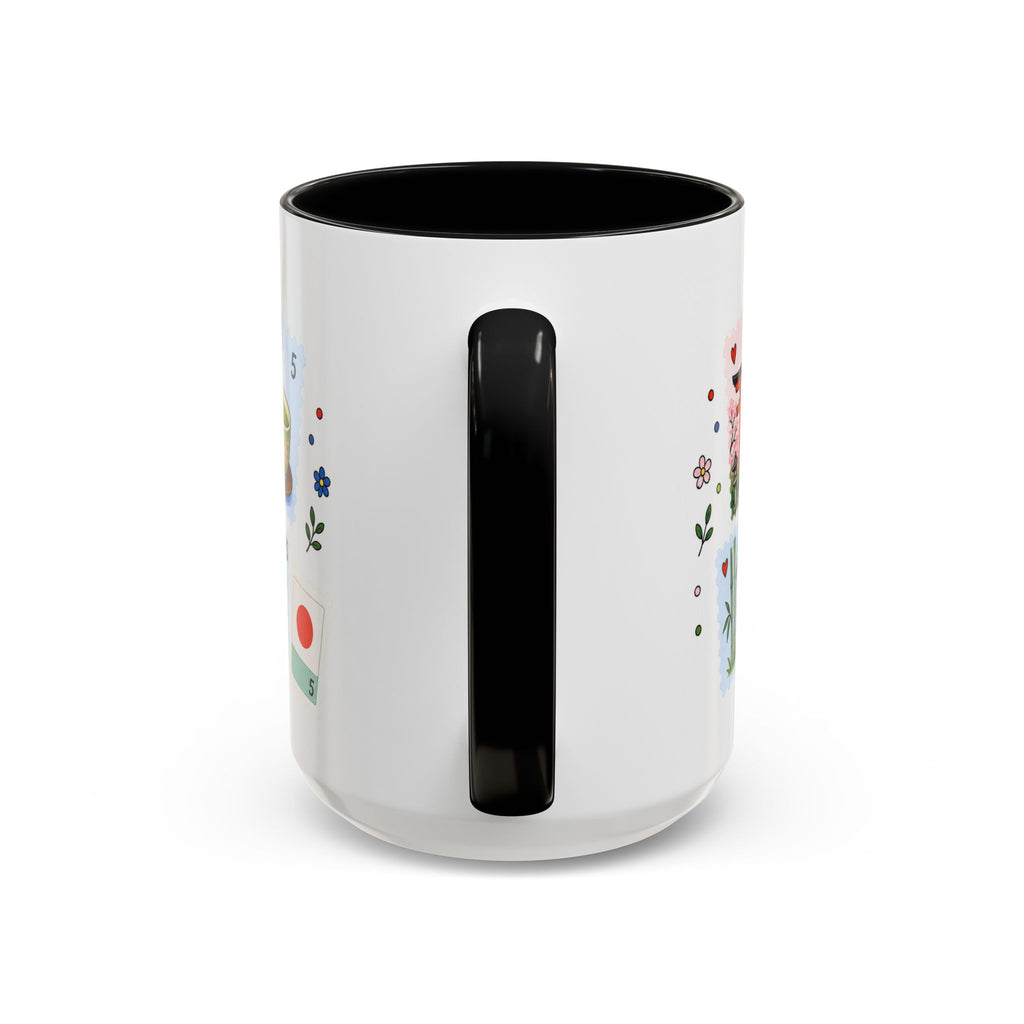 Kyoto Coffee Mug | Postage Stamp Collage Mug | Travel Souvenir Accent Cup 11oz 15oz