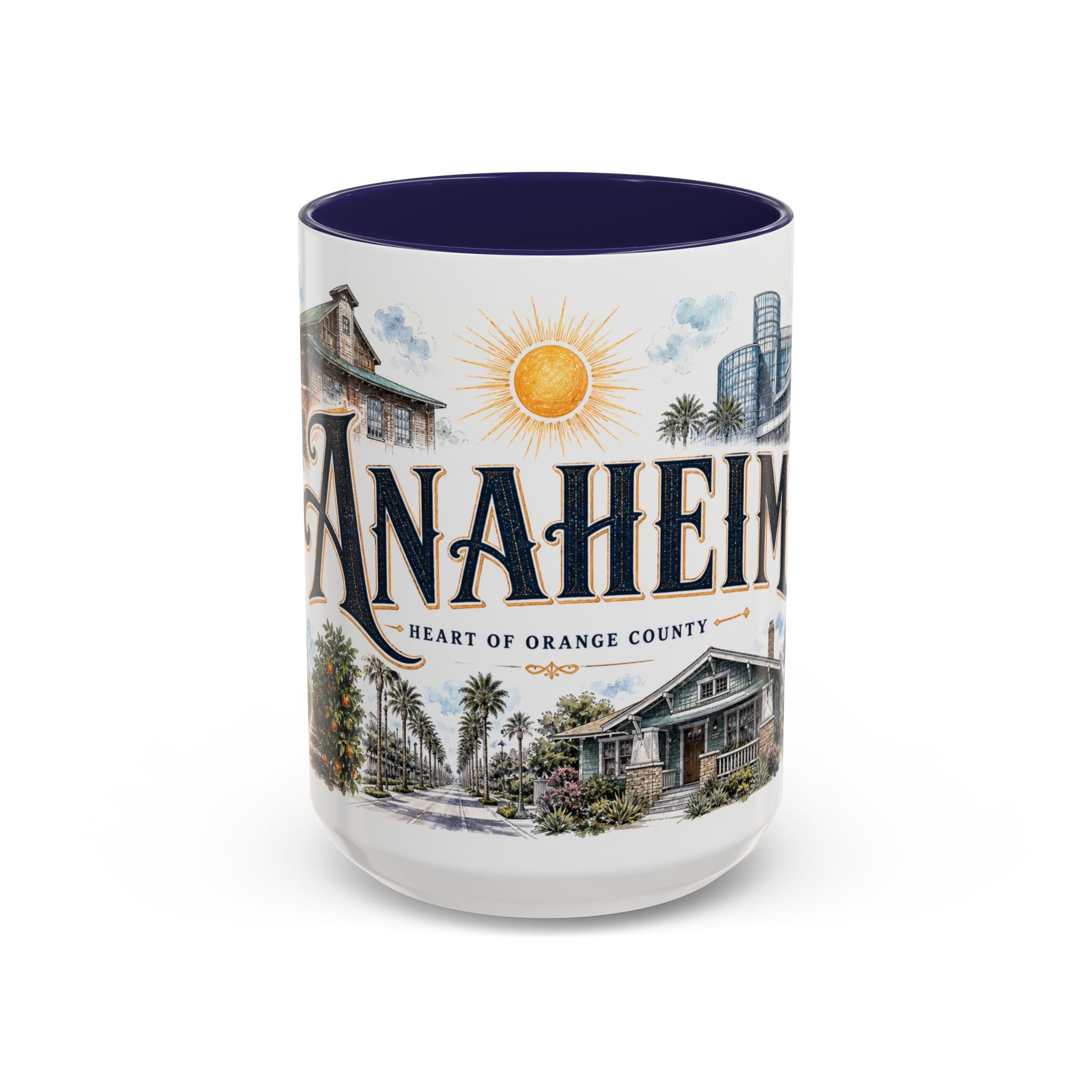 Anaheim Coffee Mug | United States Travel Souvenir | Vintage Illustrated City Gift | 11 oz 15 oz Accent Mug