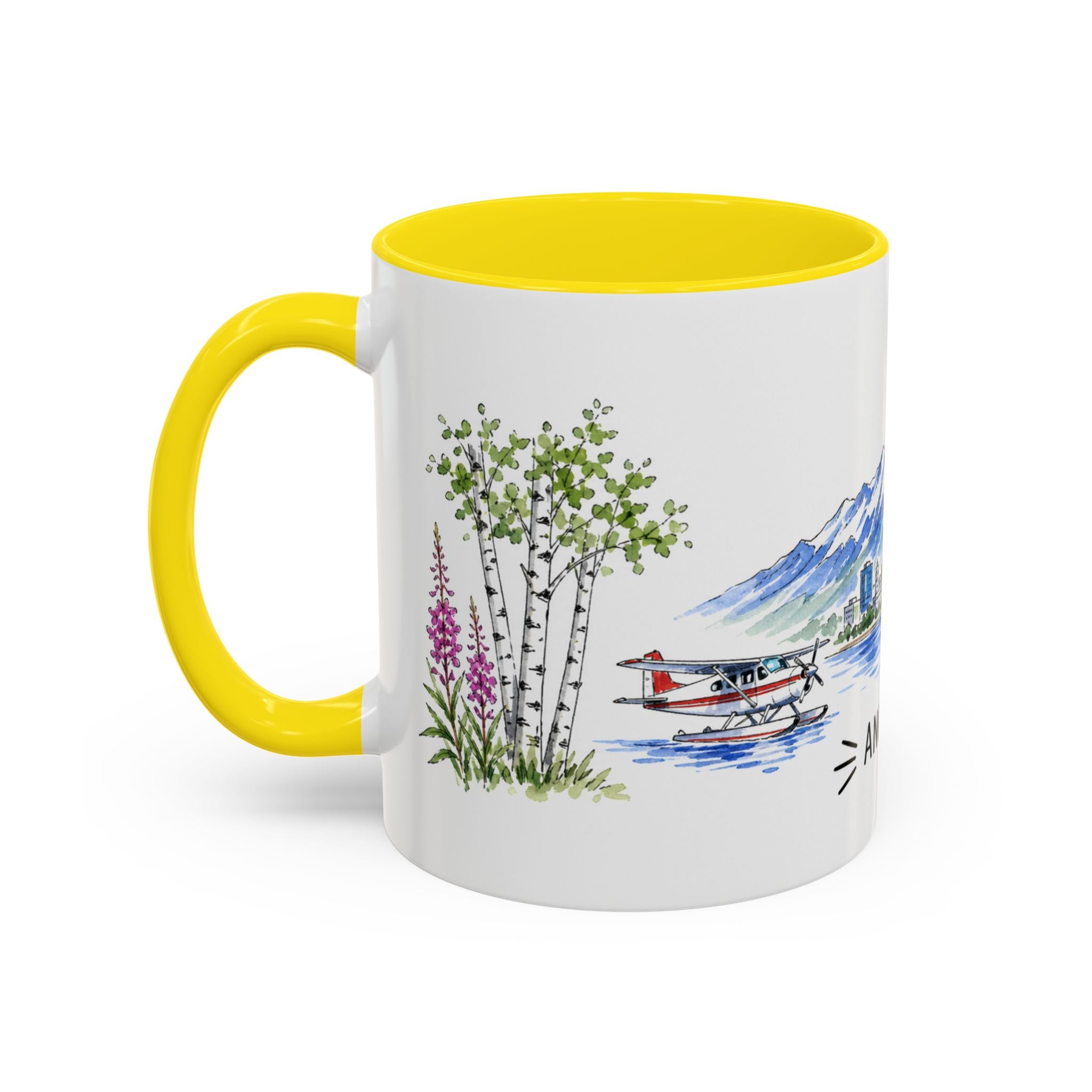 Anchorage Illustrated Travel Mug | City Souvenir Accent Coffee Mug | 11oz 15oz Ceramic Cup