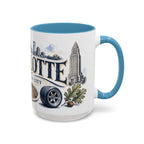 Charlotte Coffee Mug | United States Travel Souvenir | Vintage Illustrated City Gift | 11 oz 15 oz Accent Mug