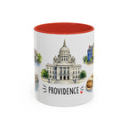Providence Illustrated Travel Mug | City Souvenir Accent Coffee Mug | 11oz 15oz Ceramic Cup
