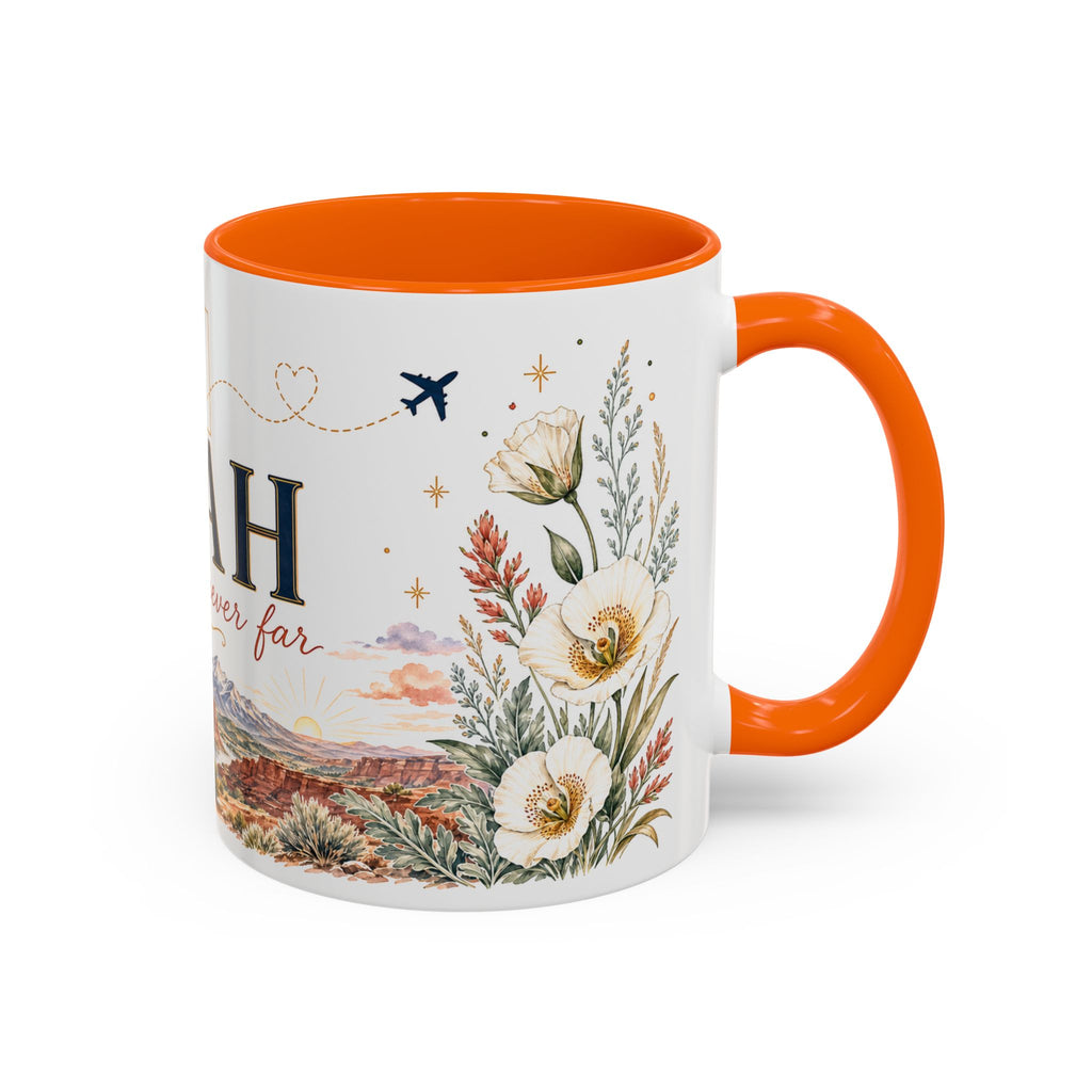 Utah Home State Mug | Moving Away Gift | Long Distance Friendship Coffee Cup | 11oz 15oz Accent Mug