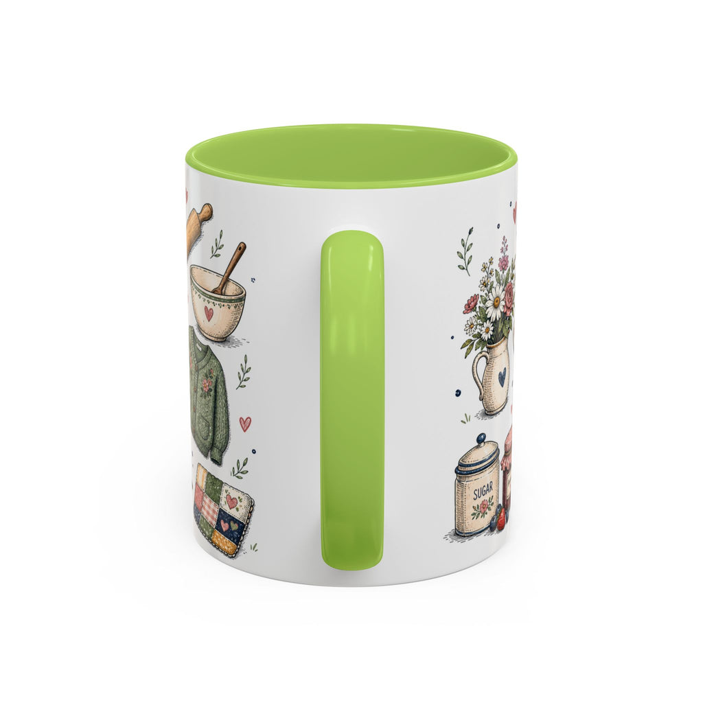 Grandma Makes Life Sweeter Coffee Mug | Gift From Grandkids | Accent Color Ceramic 11oz 15oz