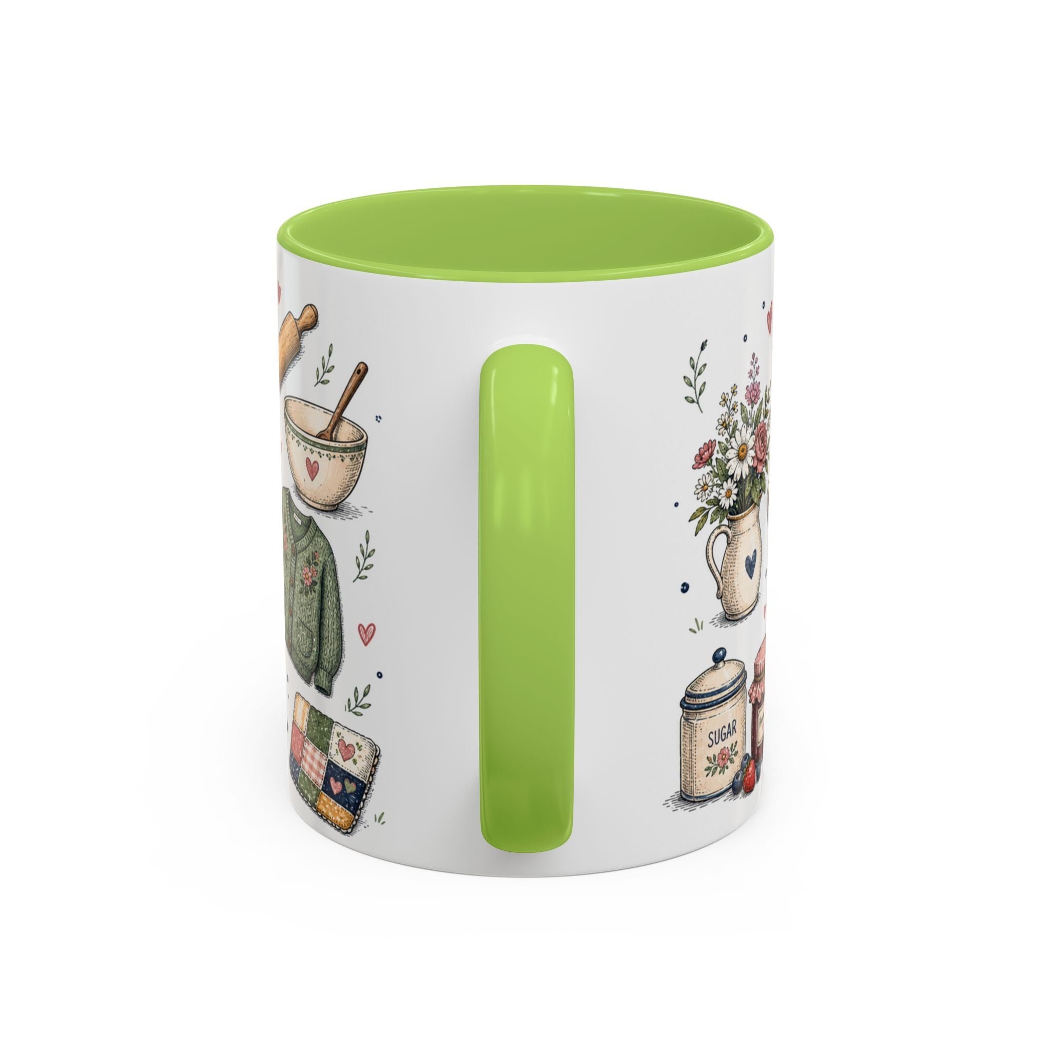 Grandma Makes Life Sweeter Coffee Mug | Gift From Grandkids | Accent Color Ceramic 11oz 15oz