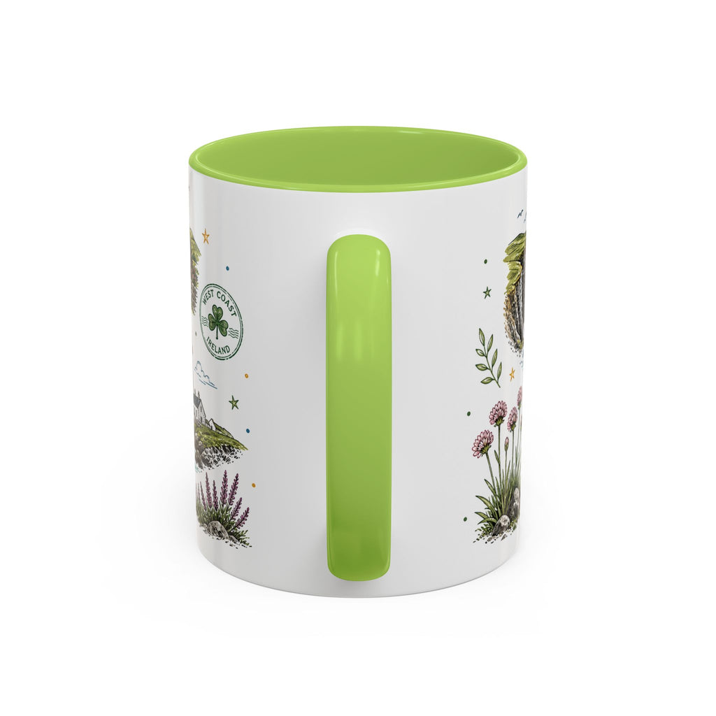 Irish West Coast Coffee Mug | Travel Destination Souvenir Gift | Accent Color Ceramic 11oz 15oz