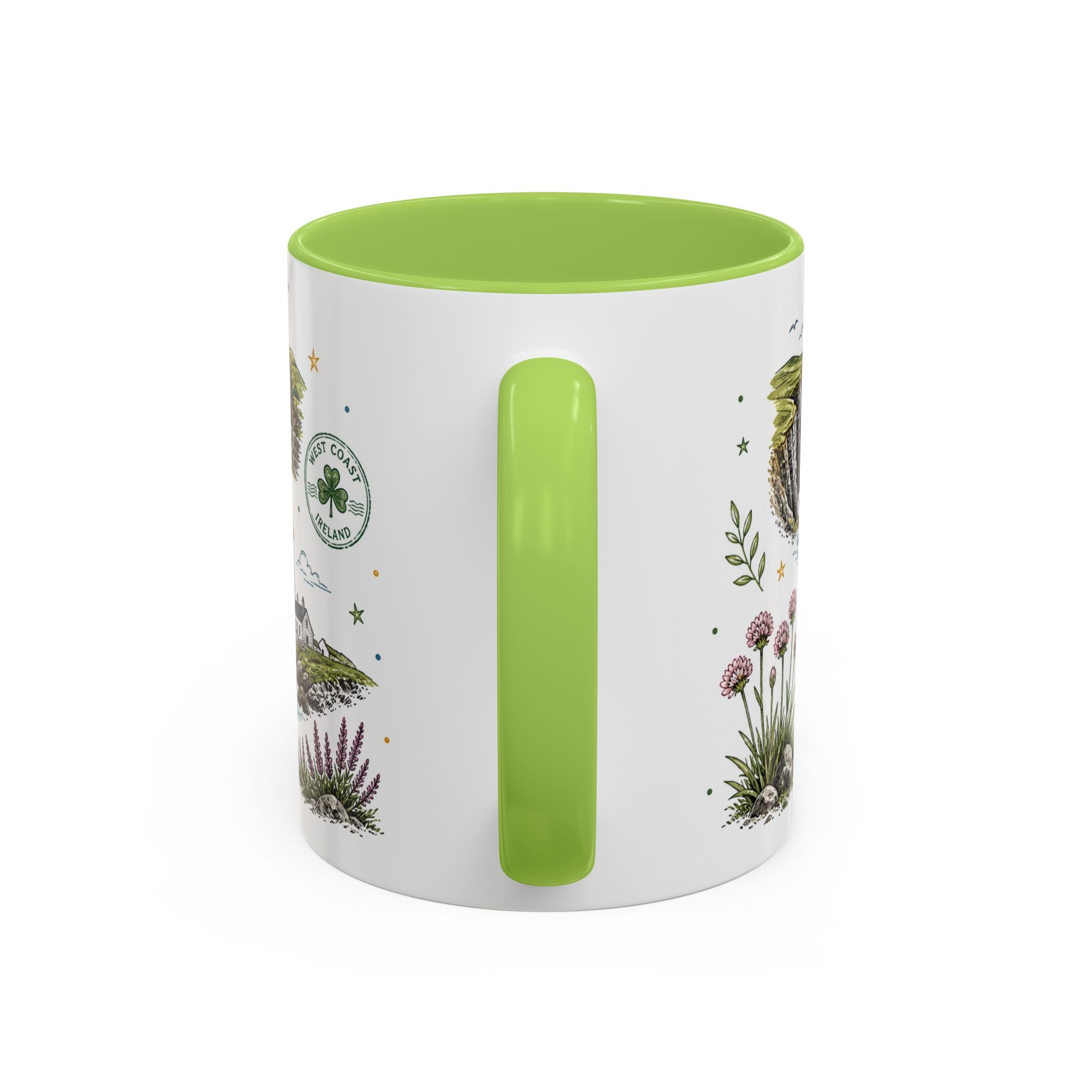 Irish West Coast Coffee Mug | Travel Destination Souvenir Gift | Accent Color Ceramic 11oz 15oz