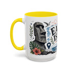 Easter Island Coffee Mug | Travel Destination Souvenir Gift | Accent Color Ceramic 11oz 15oz