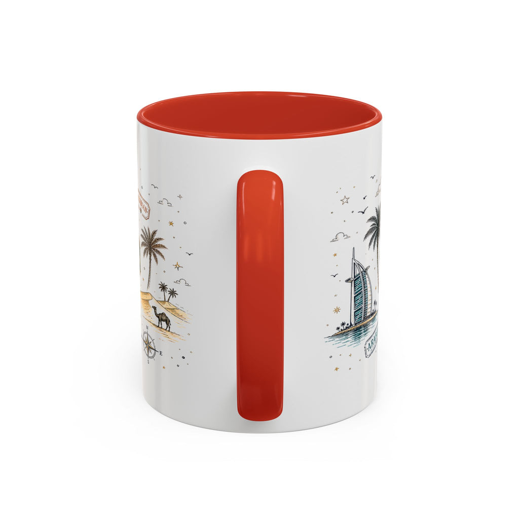 Dubai Coffee Mug | UAE Souvenir Travel Gift | Accent Color Ceramic 11oz 15oz