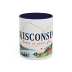 Wisconsin Home State Mug | Moving Away Gift | Long Distance Friendship Coffee Cup | 11oz 15oz Accent Mug