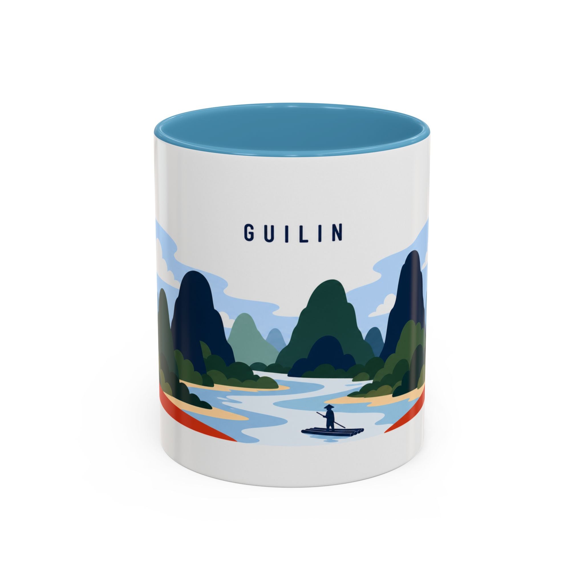 Guilin Coffee Mug | Travel Destination Souvenir Gift | Accent Color Ceramic 11oz 15oz