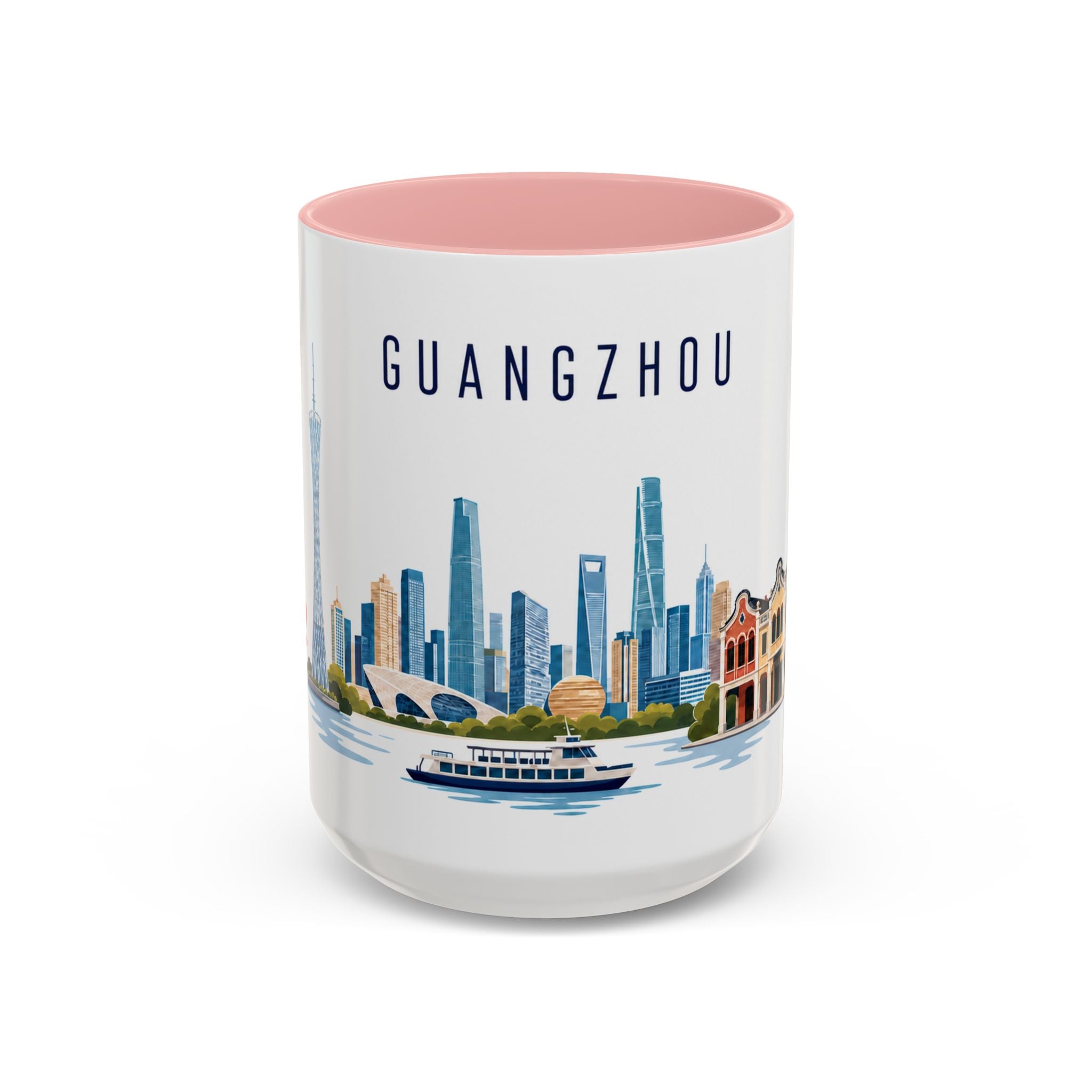 Guangzhou Coffee Mug | China Travel Souvenir | Porcelain Decal City Gift | 11oz 15oz Accent Mug