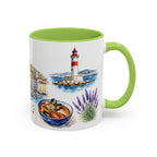 Marseille Illustrated Travel Mug | City Souvenir Accent Coffee Mug | 11oz 15oz Ceramic Cup