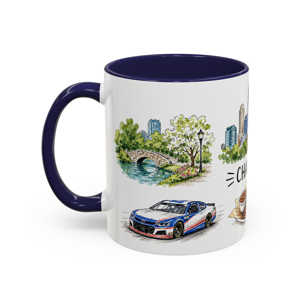 Charlotte Illustrated Travel Mug | City Souvenir Accent Coffee Mug | 11oz 15oz Ceramic Cup