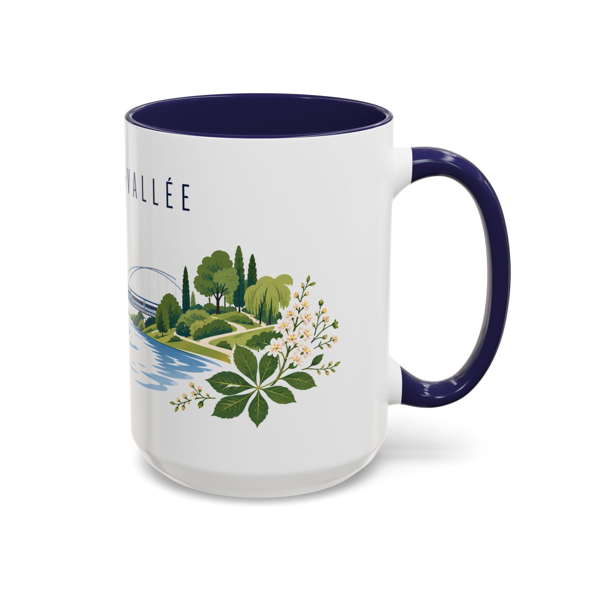 Marne-La-Vallée Coffee Mug | France Travel Souvenir | Porcelain Decal City Gift | 11oz 15oz Accent Mug