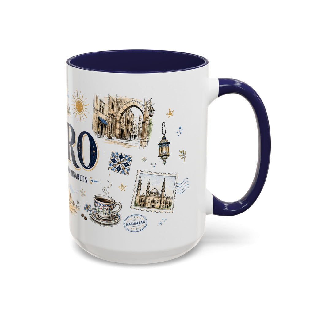 Cairo Coffee Mug | Egypt Souvenir Travel Gift | Accent Color Ceramic 11oz 15oz