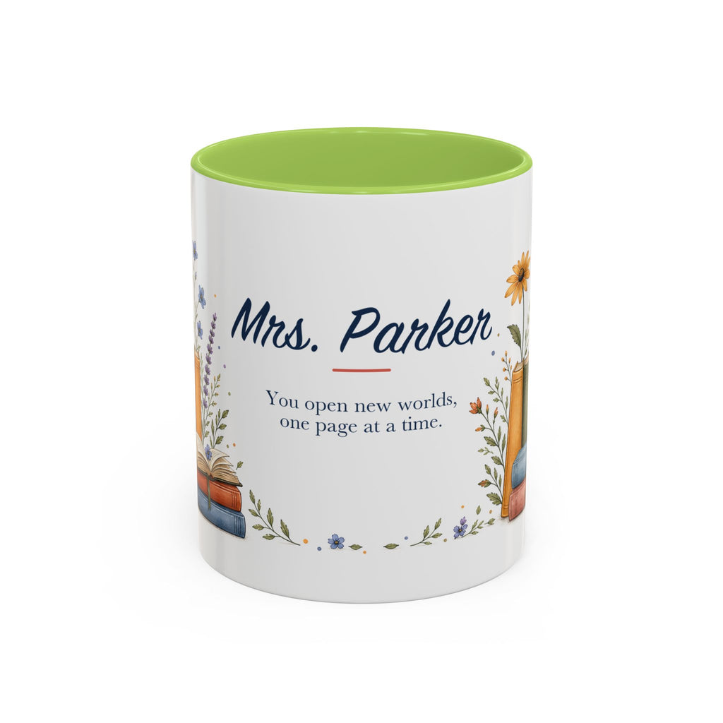 Personalized Reading Teacher Mug | Custom Name Book Lover Coffee Cup | Teacher Appreciation Gift