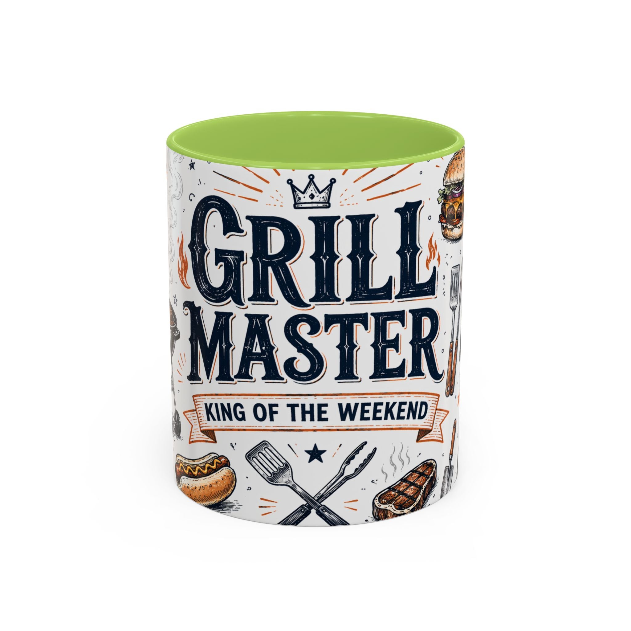 Grill Master Coffee Mug | Father's Day Gift for Dad | Accent Color Ceramic 11oz 15oz