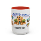 Albuquerque Illustrated Travel Mug | City Souvenir Accent Coffee Mug | 11oz 15oz Ceramic Cup