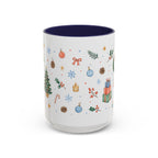 Christmas Mug | Watercolor Tree Gifts Wreath Holiday Cup | Accent Coffee Mug 11oz 15oz