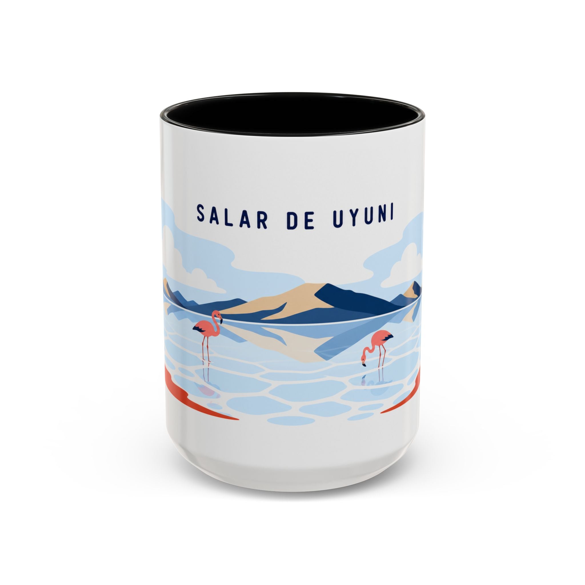 Salar de Uyuni Coffee Mug | Travel Destination Souvenir Gift | Accent Color Ceramic 11oz 15oz