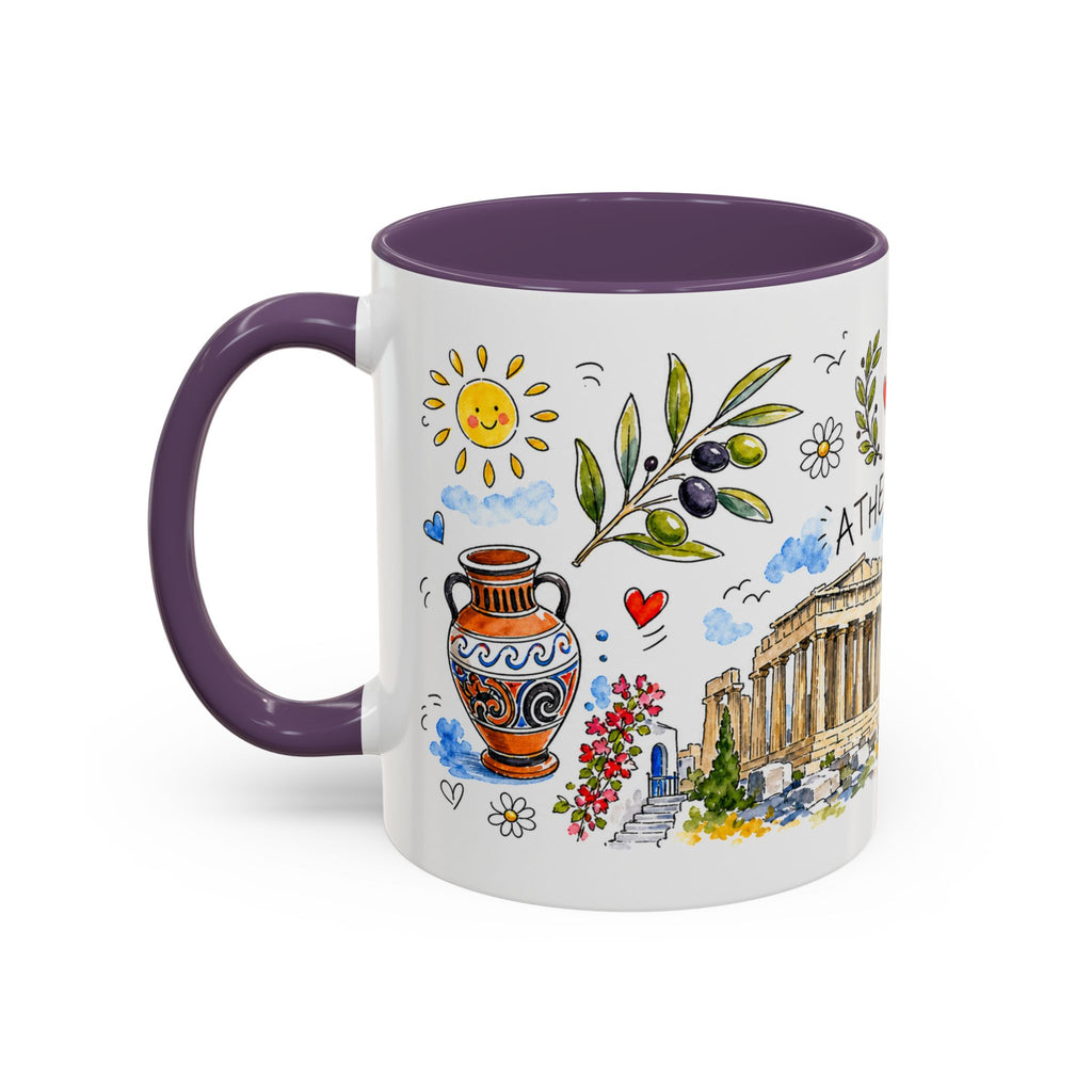Athens Travel Mug | European City Souvenir Accent Coffee Mug | 11oz 15oz Ceramic Cup