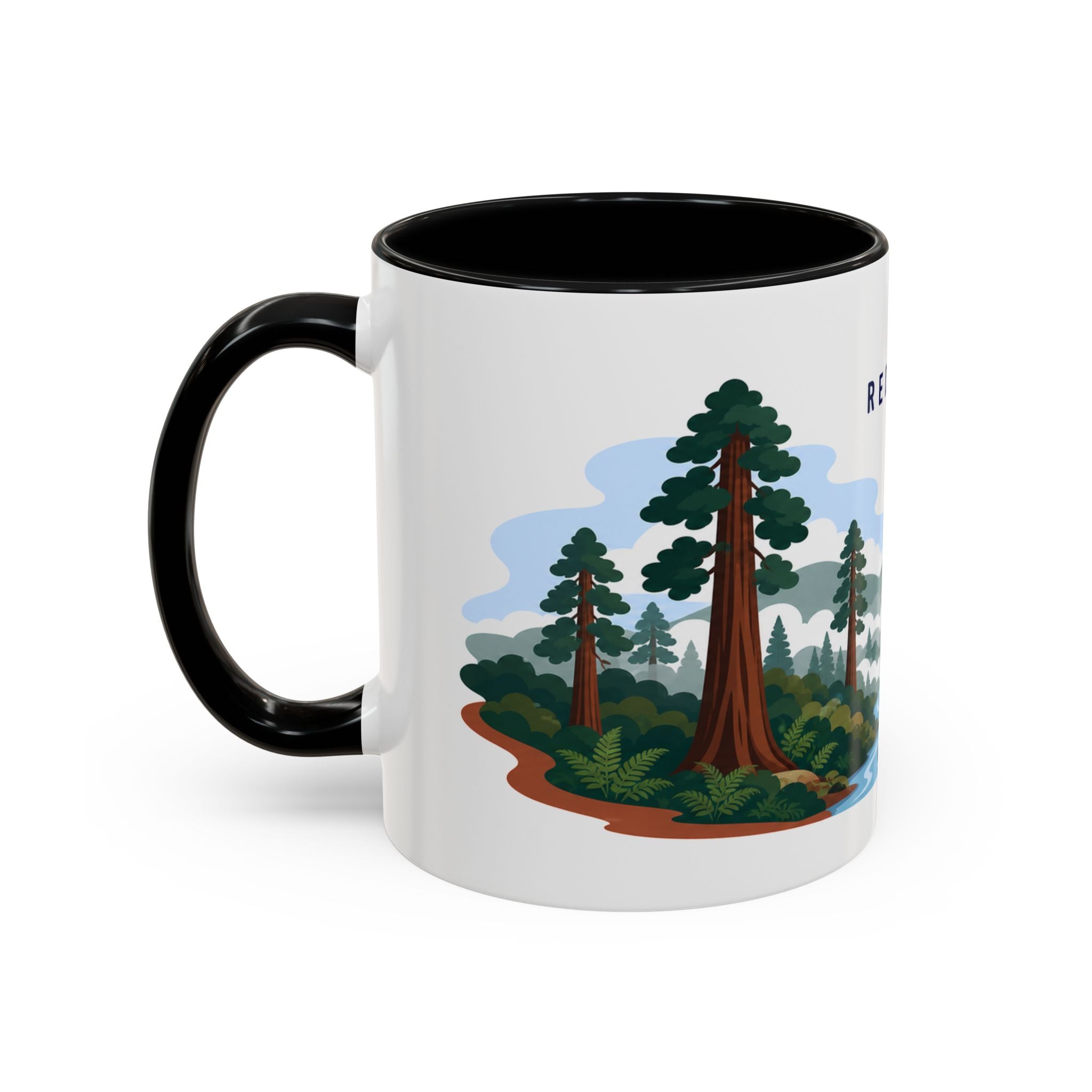 Redwood National Park Coffee Mug | Solid Color Block Park Souvenir | 11oz 15oz Accent Mug