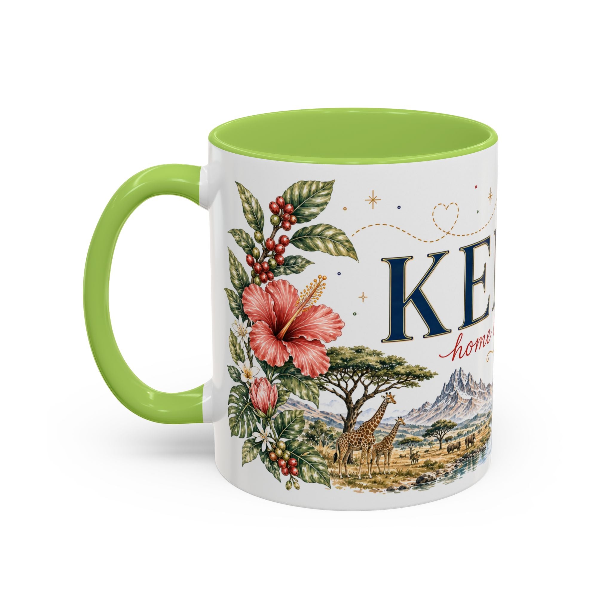 Kenya Home Country Mug | Moving Away Gift | Long Distance Friendship | 11 oz 15 oz Accent Mug