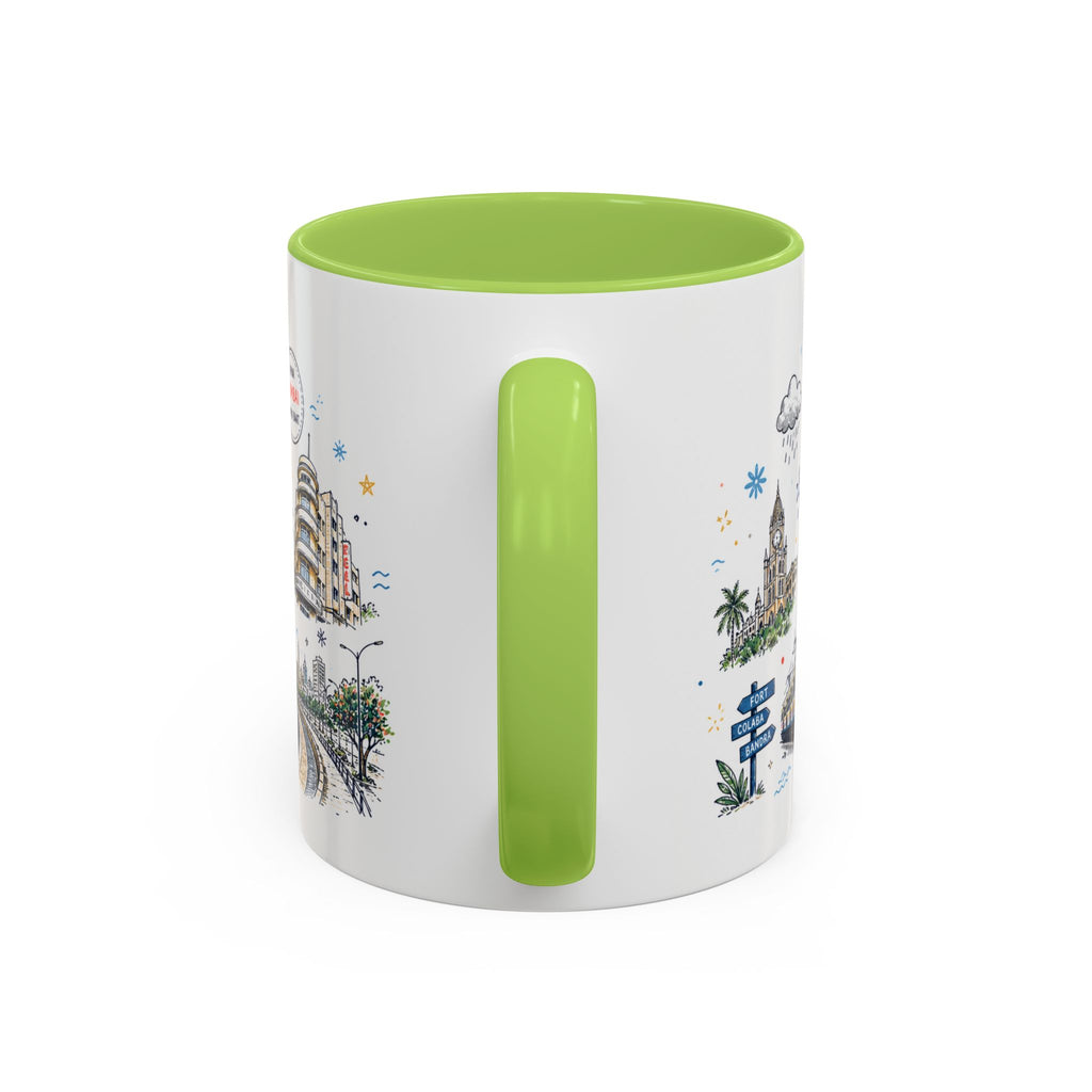 Mumbai Coffee Mug | India Souvenir Travel Gift | Accent Color Ceramic 11oz 15oz