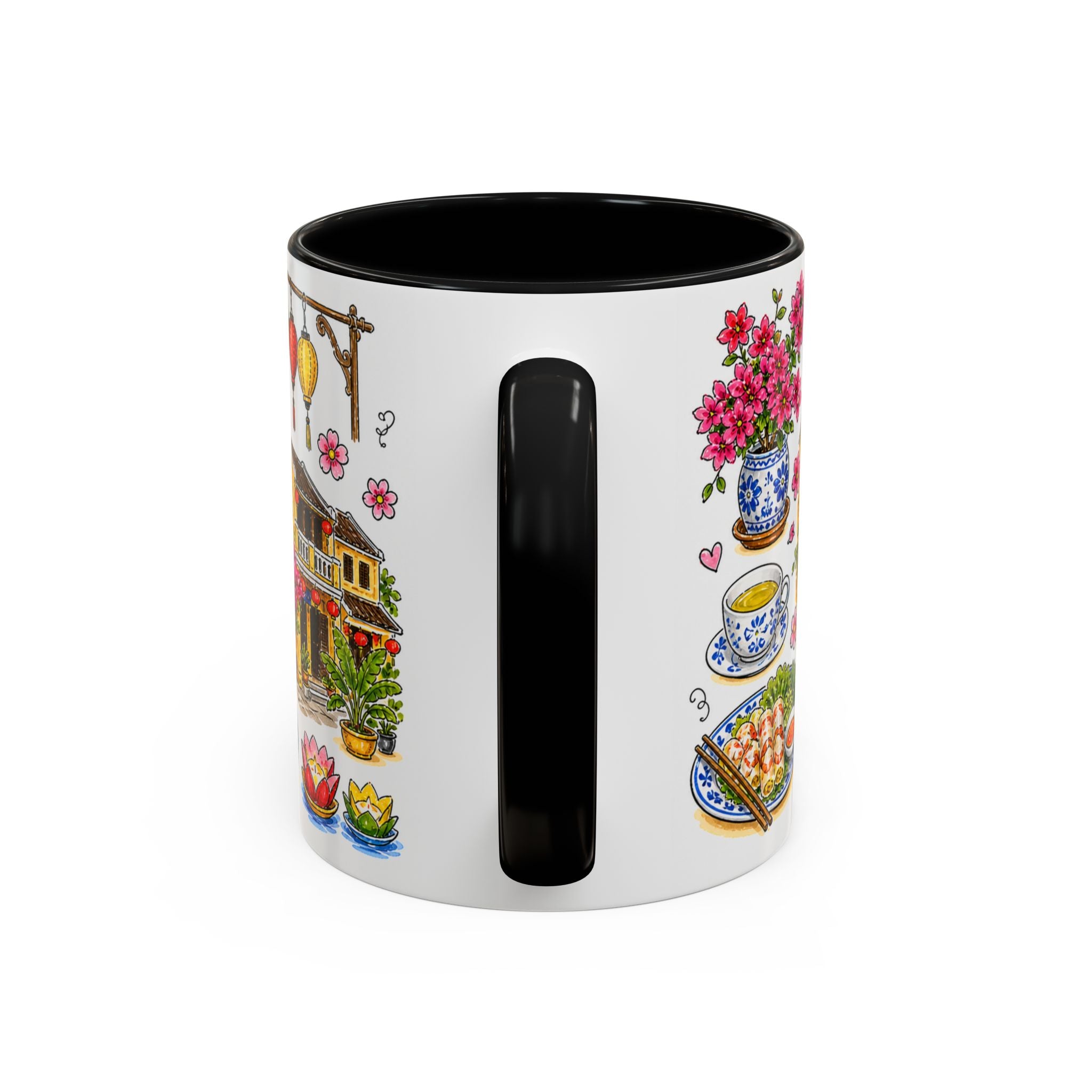 Hoi An Illustrated Travel Mug | City Souvenir Accent Coffee Mug | 11oz 15oz Ceramic Cup