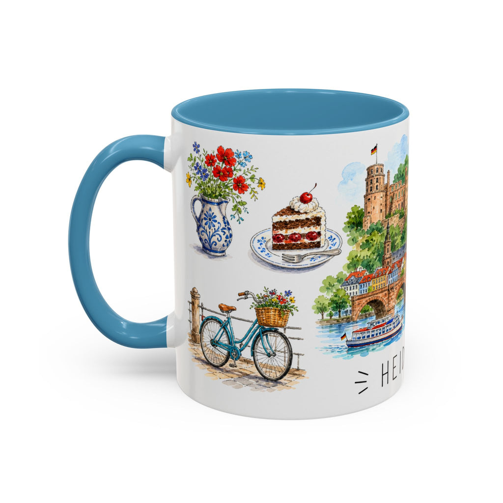 Heidelberg Illustrated Travel Mug | City Souvenir Accent Coffee Mug | 11oz 15oz Ceramic Cup
