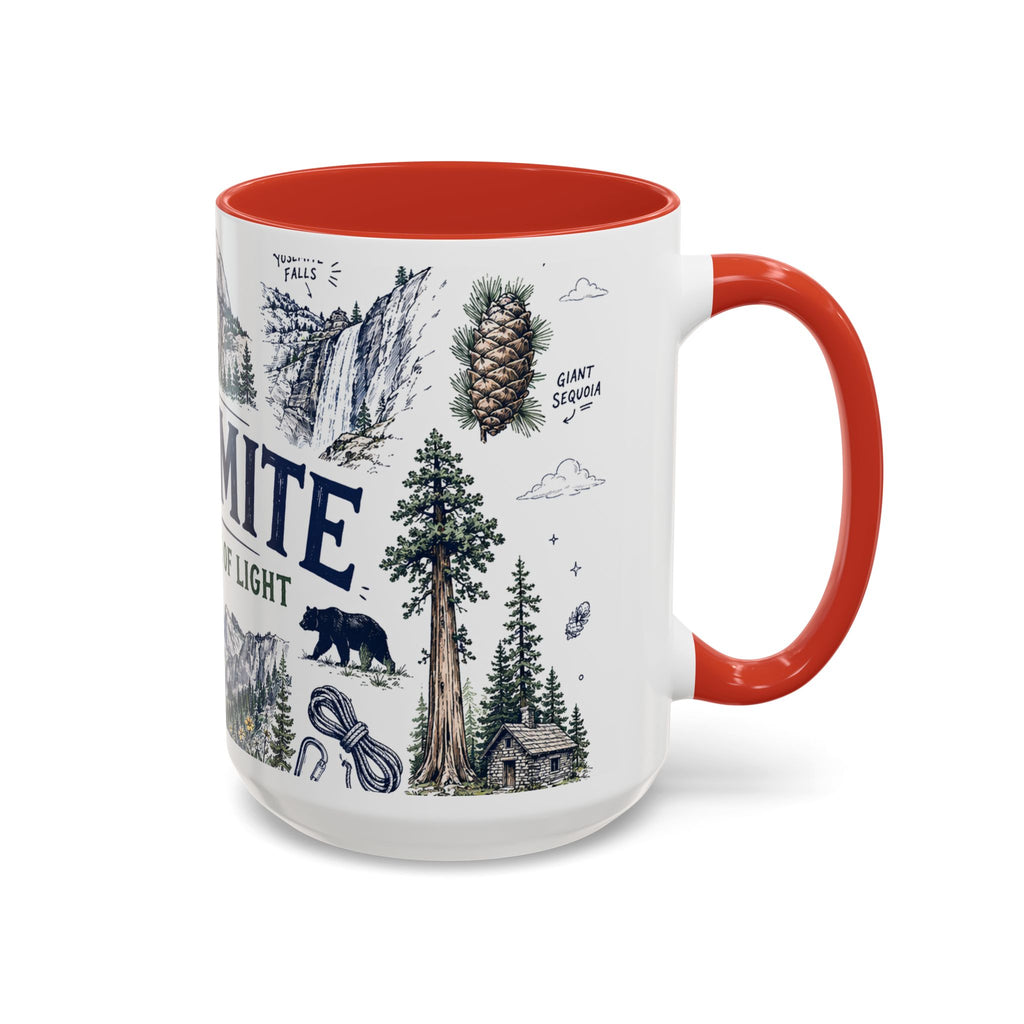 Yosemite National Park Coffee Mug | Hiking Camping Nature Gift | Accent Color Ceramic 11oz 15oz