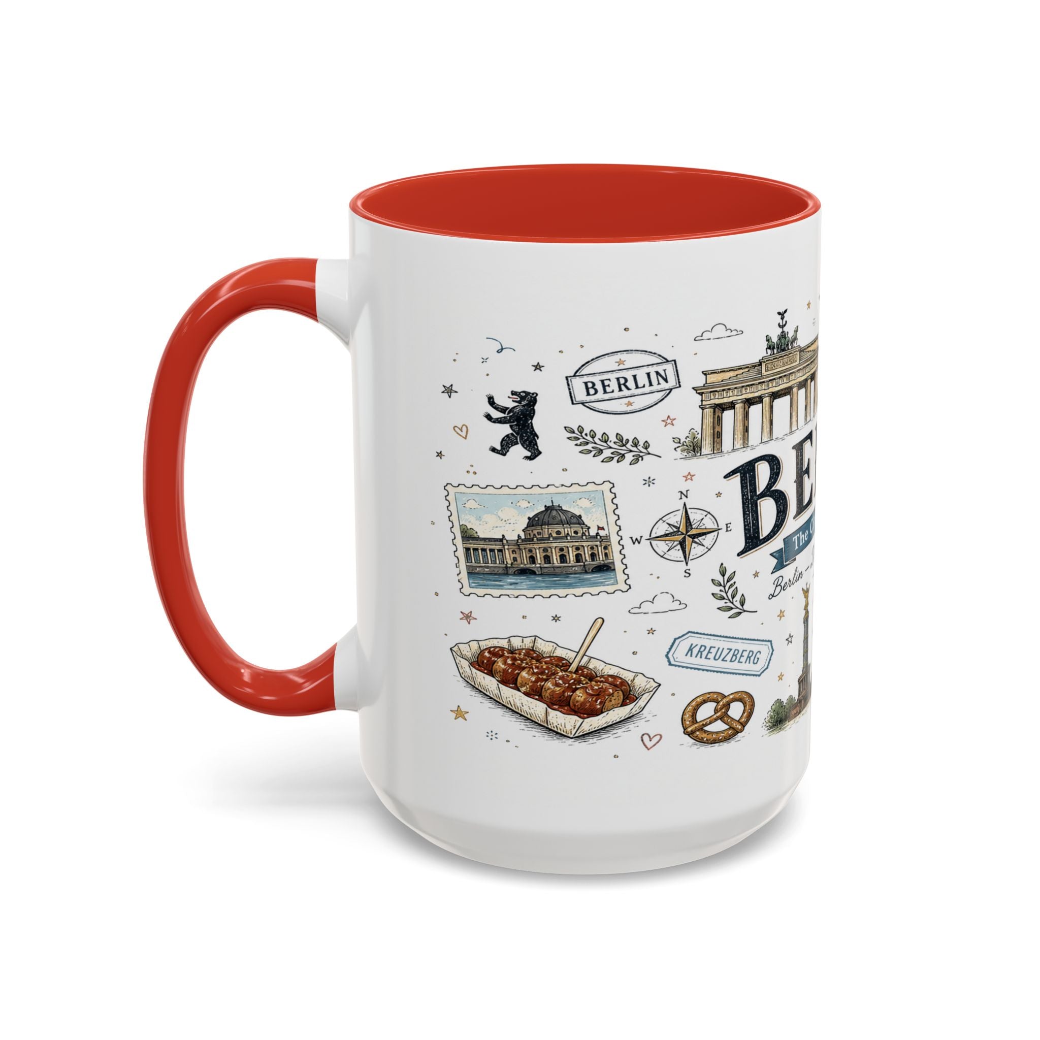 Berlin Coffee Mug | Germany Souvenir Travel Gift | Accent Color Ceramic 11oz 15oz