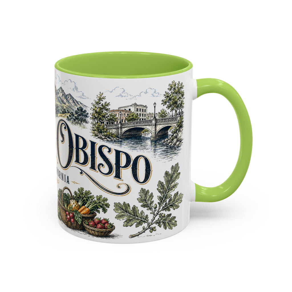 San Luis Obispo Coffee Mug | United States Travel Souvenir | Vintage Illustrated City Gift | 11 oz 15 oz Accent Mug