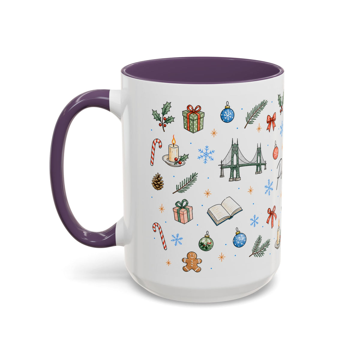 Portland Christmas Watercolor Mug | City Souvenir Coffee Cup (11oz 15oz)